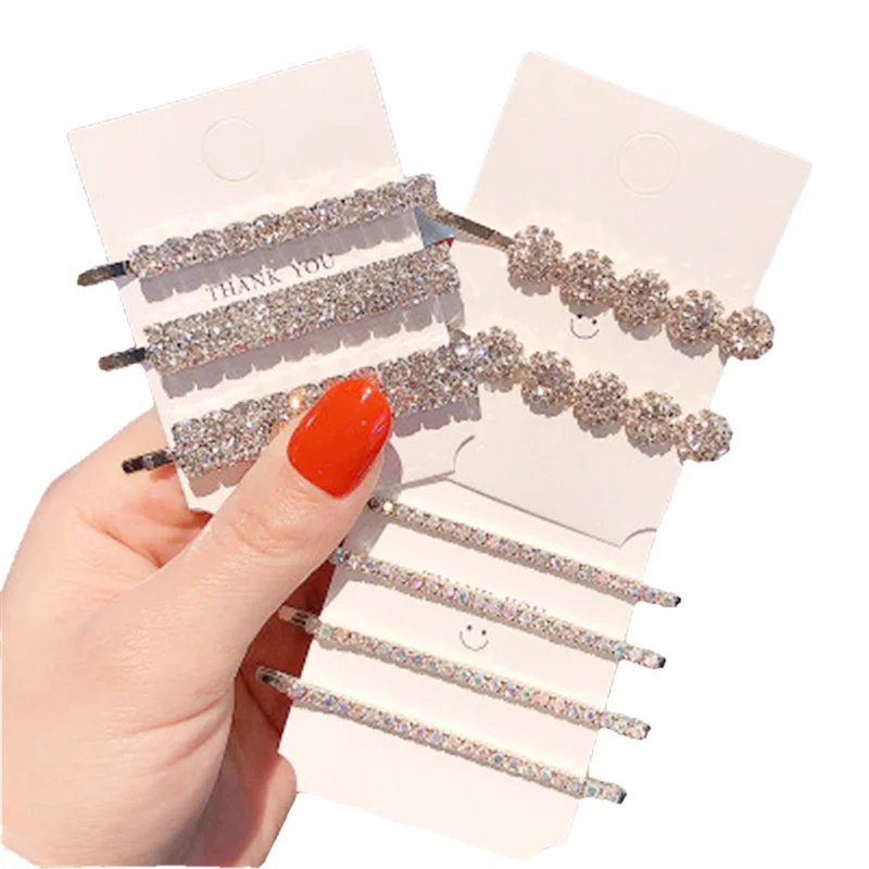 

Hair Grip Clip Sets Hairpin For Women Girl Rhinestone Geometric Korean Handmade Fashion Head Accessories Mujer Wholesale