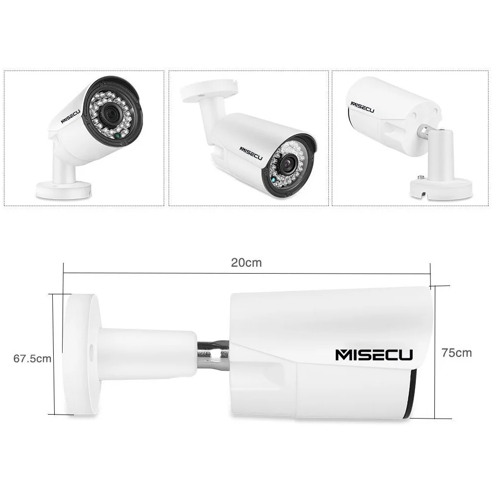 

MISECU H.265 Full HD 2MP 5MP Security Audio IP Camera 1080P Metal Waterproof ONVIF Bullet Outdoor CCTV Surveillance Camera