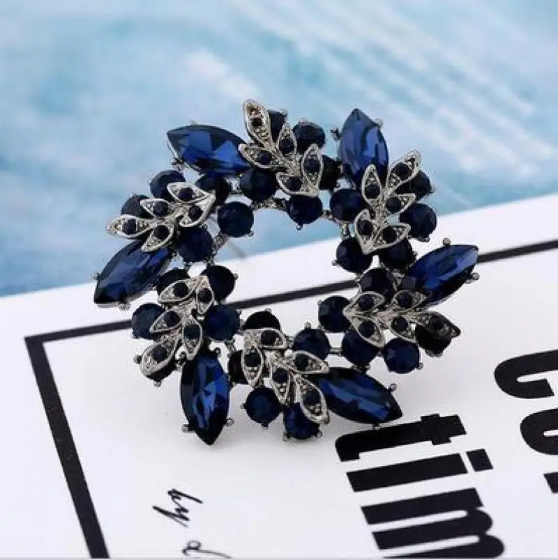 Девушки Кристалл цветок баухиния Броши Женщины банкет брошь с булавкой для