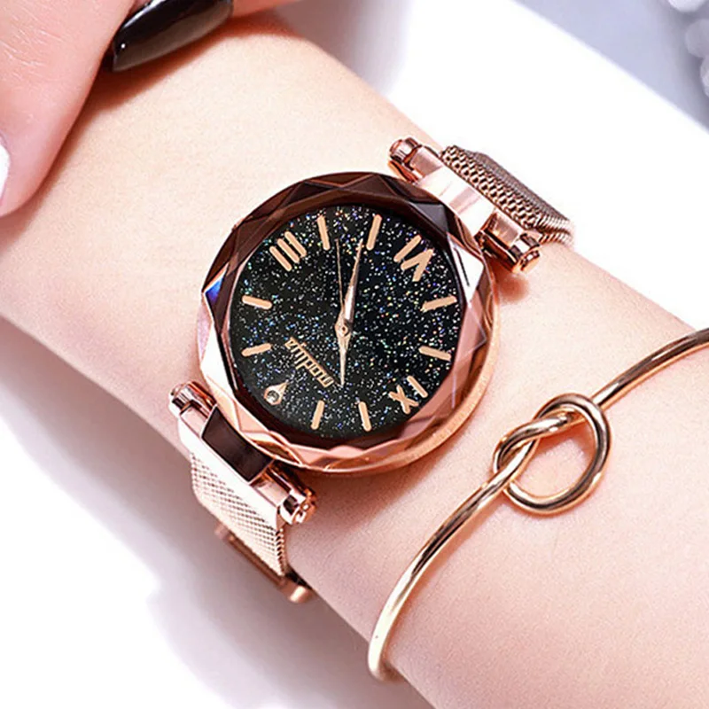 Часы женские кварцевые с магнитной застежкой люксовые модные наручные