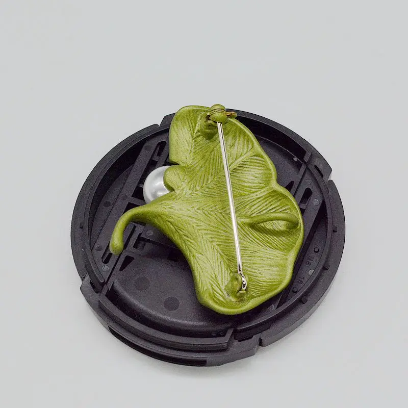 FFLACELL новая брошь с жемчугом мечты цветок зеленое растение дерево лотос лист