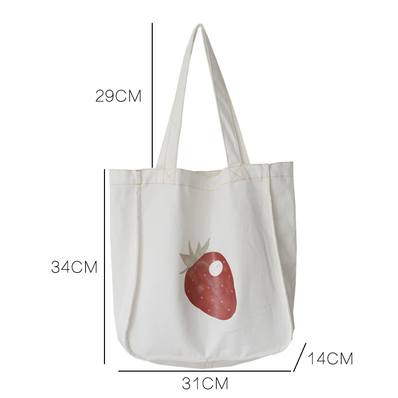Youda новинка фруктовый принт женские холщовые сумки большая вместительность