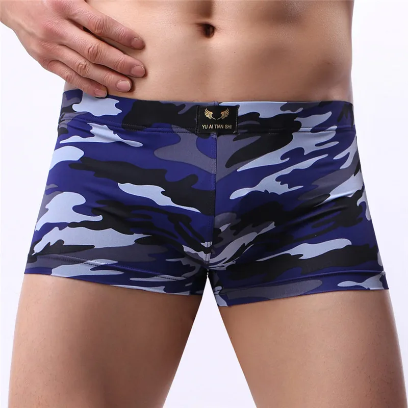 4PCS/Lot Men Underwear Camouflage Boxer Nylon Breathable Male Panties U Convex Men Boxer Shorts Calzoncillo Men Underpants