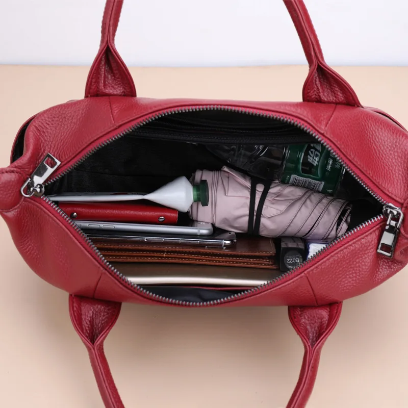 

High Quality Genuine Leather Women Handbags Designer 2019 Casual Tote Classic Shoulder Bags For Ladies Crossbody Bag Boston