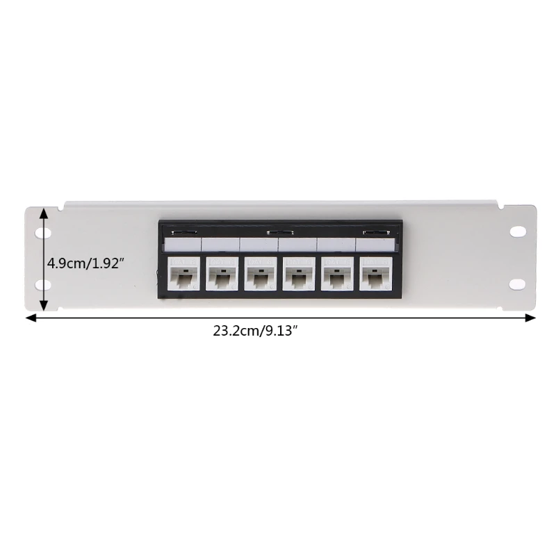 

RJ45 CAT6 6 Ports Patch Panel Frame with RJ45 Keyston Module Jack Connector