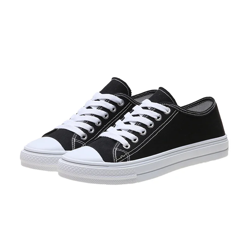 

Canvas Shoes Female Students Korean Casual Flat Shoes Harajuku Ins Net Red 2021 High and Low All-match Single Shoes