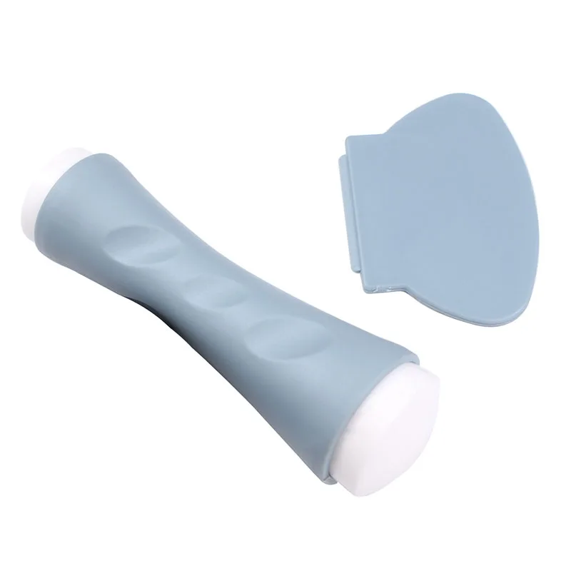 Новая двухсторонняя стемпер для дизайна ногтей XL большая с пластиковым скребком