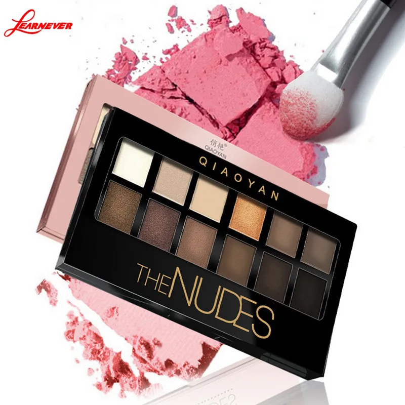 

12colors Nude Eyeshadow Powder Makeup Palette Matte Warm Powder Make Eye Eyeshadow Color Pigmented New Shimmer Makeup Up Ea G9X1