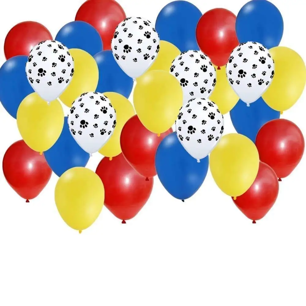 12 шт./лот цветные латексные воздушные шары с принтом лап для вечерние красного