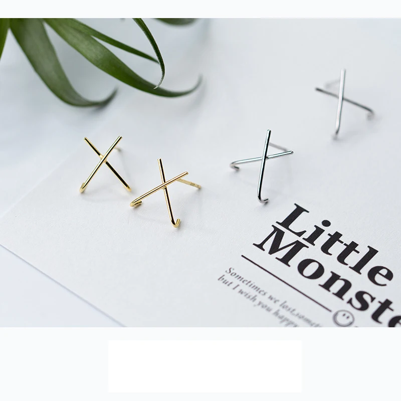 Серьги гвоздики из серебра 100% пробы с надписью X|Серьги-гвоздики| |