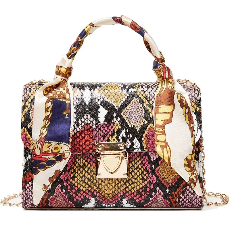 

2021 сумки со змеиным принтом для женщин, роскошные дизайнерские сумки на плечо, женские брендовые шелковые накидки на шарф, высококачественн...