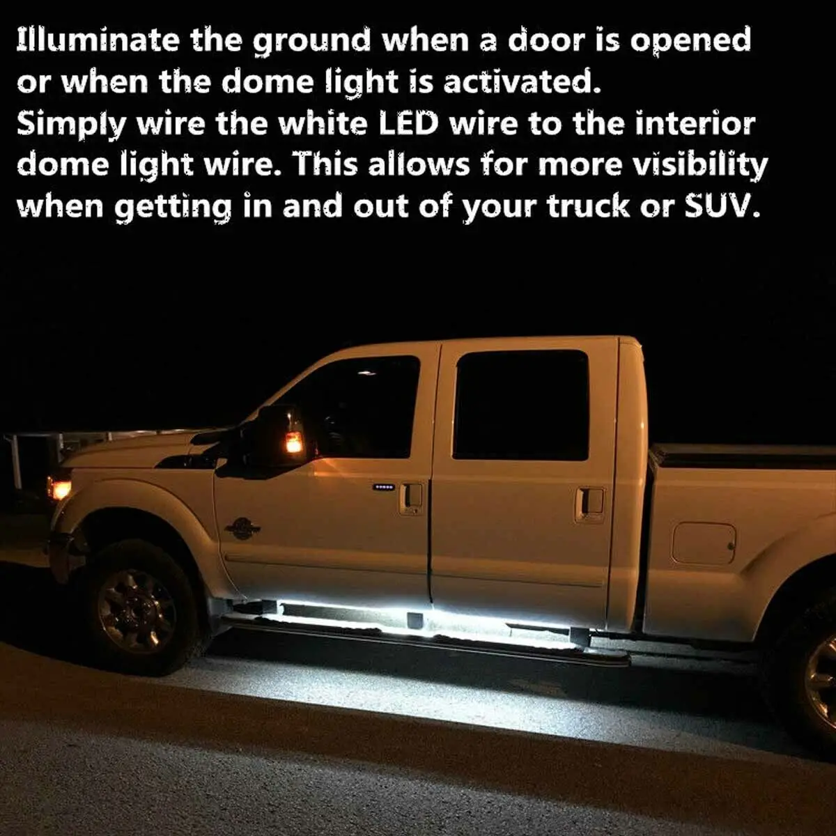 

Truck LED Light Strip 2pcs 70\" Amber White Car DRL Running Board Step