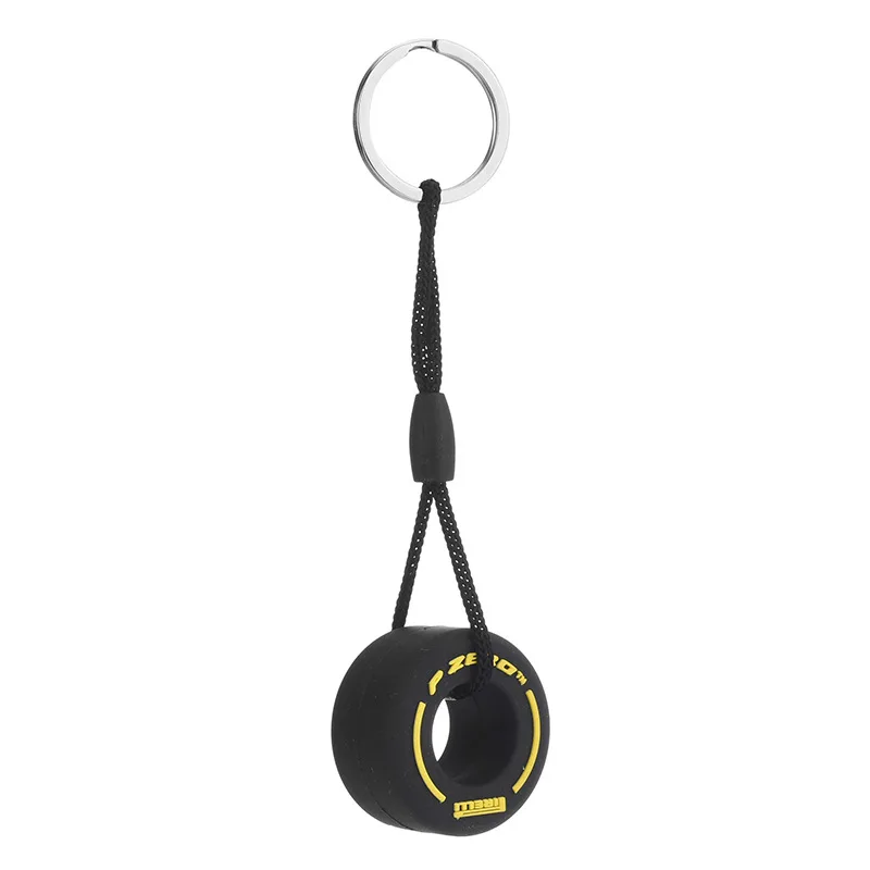 

Luxury F1 racing souvenir car tire keychain gift box set mini simulation tire car keychain jewelry unisex key ring charm