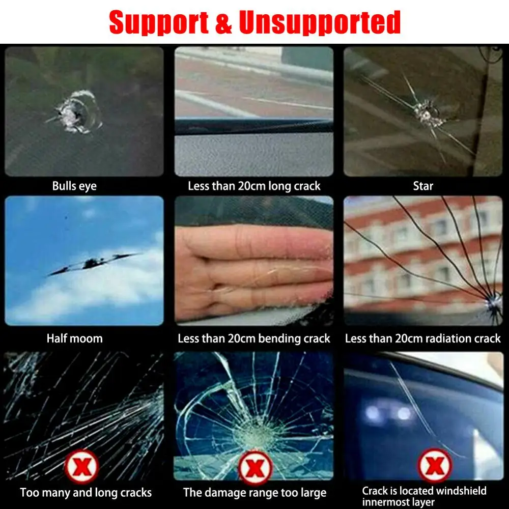 

DIY Car Windshield Cracked Repair Tool Auto Glass Windscreen Scratch Repair Recover Liquid Kit Polish Glass Coating Restore Set