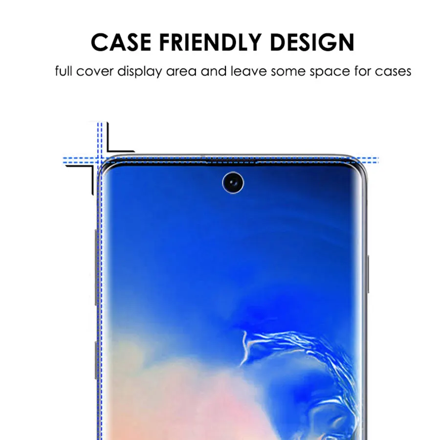 Полностью Жидкий Клей закаленное стекло для samsung Note 10 Plus 9 8 пленка УФ экран