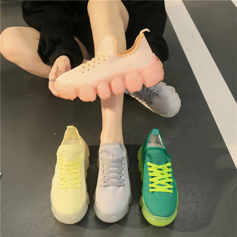 Женские кроссовки в римском стиле Times зеленые летние милые розовые повседневные