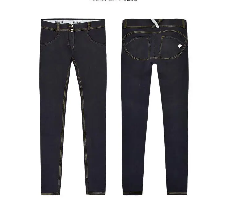 Брюки из денима с низкой талией эластичные черные брюки для фитнеса большие