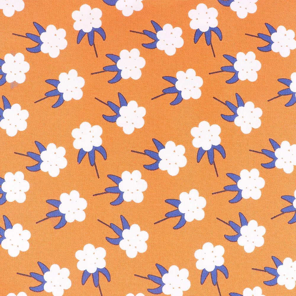 Хлопковая ткань оранжевая конфетная нить цветочный принт занавеска скатерть