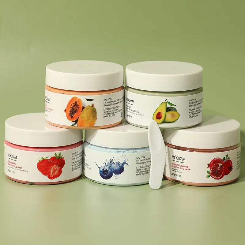 

Natural Spreadable Dead Sea Mud Mask Avocado Red Pomegranate Papaya Strawberry Blueberry Deep Cleansing Dead Sea Mud Mask