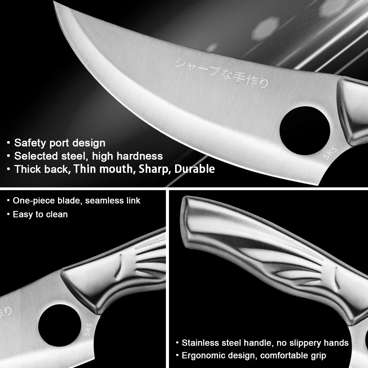 Stainless Steel Boning Knife Kitchen Chef knife Meat Cleaver Outdoor Camping Cooking Cutter Butcher kitchen Tool | Дом и сад