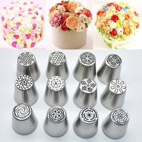 new 12pcslot russian nozzles stainless steel icing piping nozzles pastry decorating tips russian piping