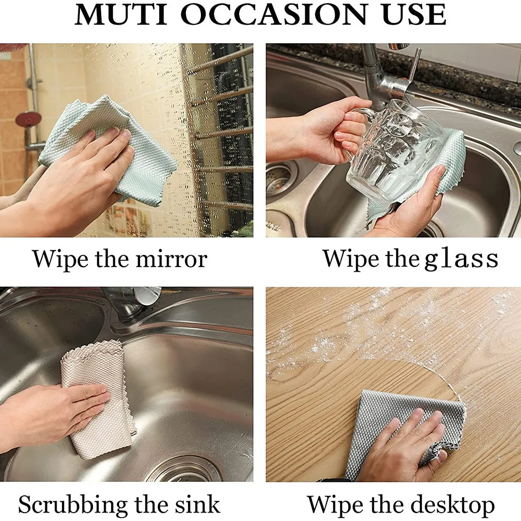 

Housework Cleaning Cloths Polyester Rag Scale Special Wipes 25*25cm 5pcs