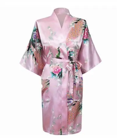 Сексуальный Свадебный халат для невесты и подружки Серое Женское кимоно банное