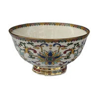 chinese old porcelain pastel painting enamel glazed flower pattern bowl