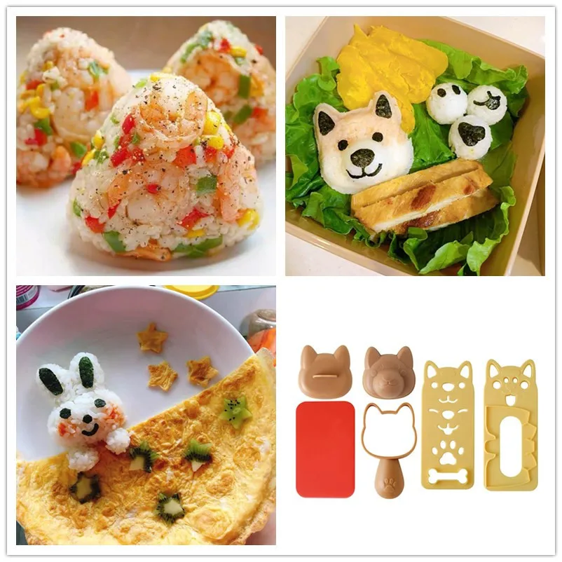

1 Set Cute Smile Cat Sushi Rice Mold Decor Cutter Sandwich DIY Tool Japanese Rice Ball Christmas Tree Halloween Pumpkin Molds