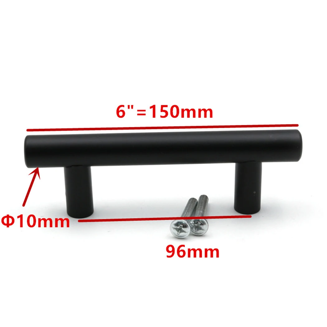 

Kitchen Door T Bar Handle Knobs 2" ~ 12'' Cabinet Straight Pull Handle Stainless Steel Modern Matt Black Furniture Hardware