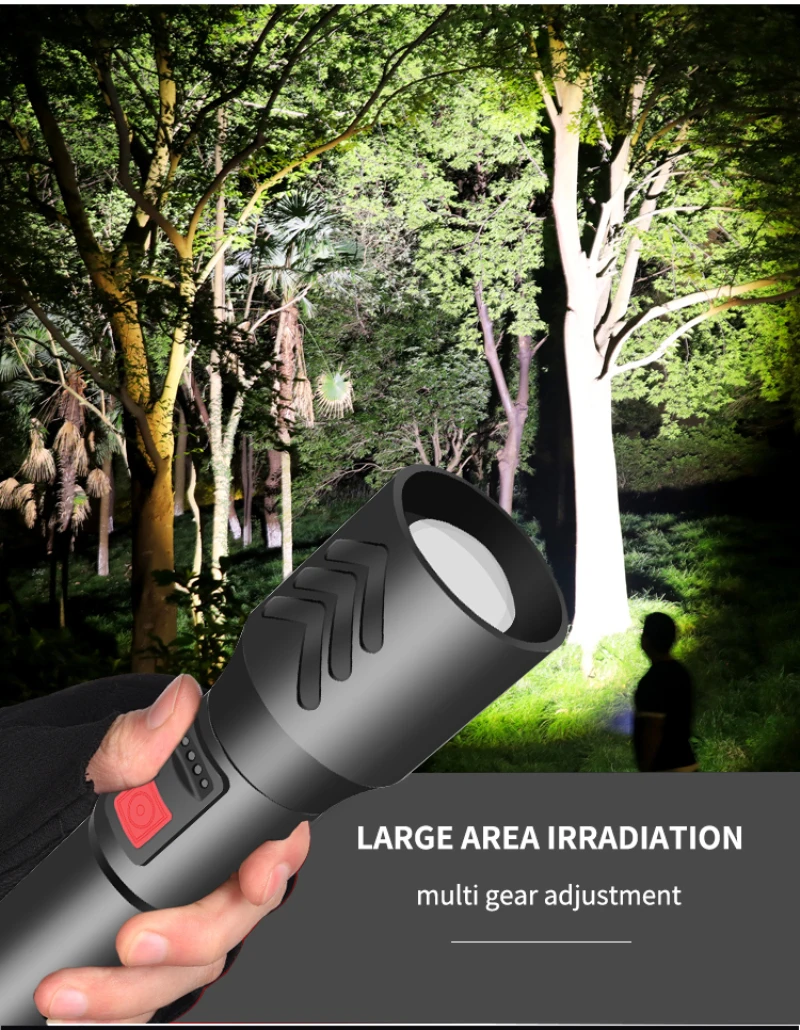 

Powerful LED Flashlight XHP70 TorchWith Pen Clip USB Charging Zoomable Waterproof Tactical Torch Camping Lighting for Outdoor