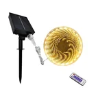 Светодиодная ленсветильник Gylbab на солнечной батарее с дистанционным управлением, 8 режимов, 5 м, 300, уличная Водонепроницаемая Ночная лампа для гаража, сада, газона