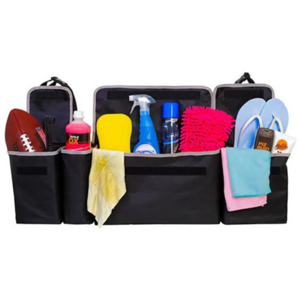 

1PC Black High Capacity Multi-use Car Seat Back Organizers Bag Interior Accessories Storage Bag 255x170x40mm #YL1