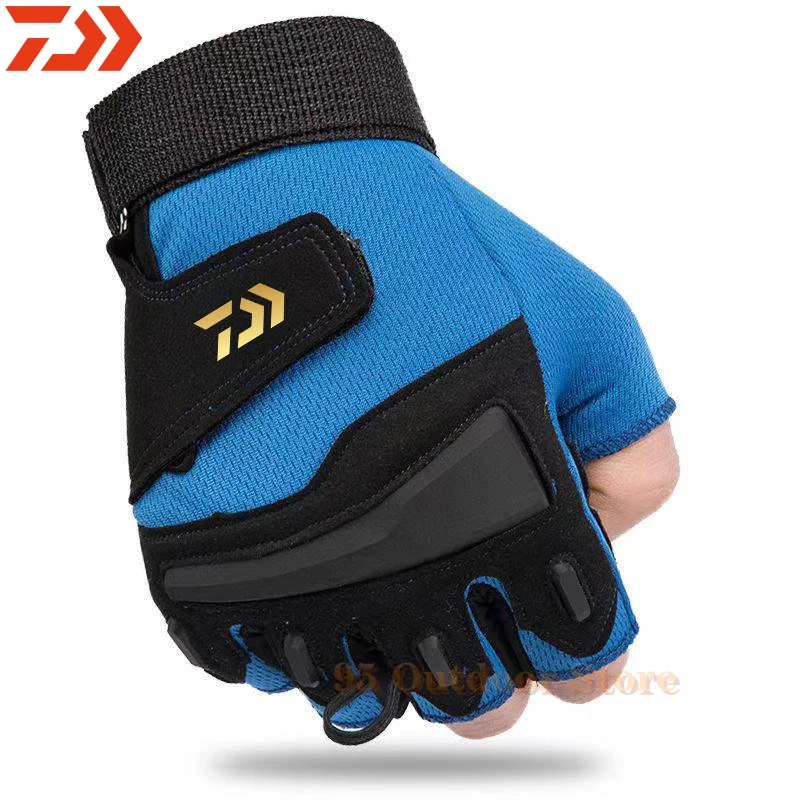 

New Daiwa Fishing Gloves Sport Quick Dry Fishing Gloves Breathable Hunting Anti-Slip Outdoor Camping Cycling Finger Sport Gloves