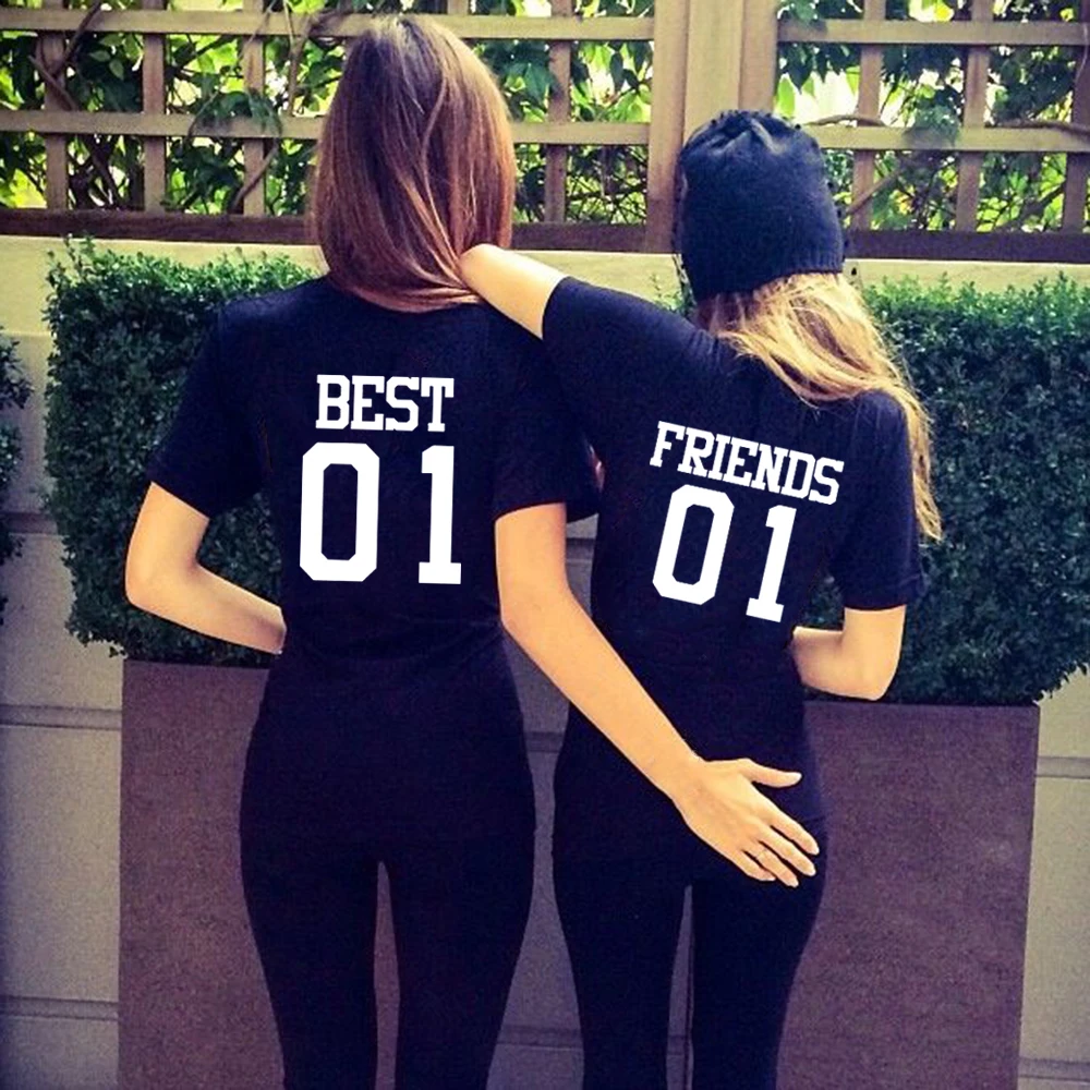 Женская футболка с круглым вырезом надписью Best Friend 01 | одежда