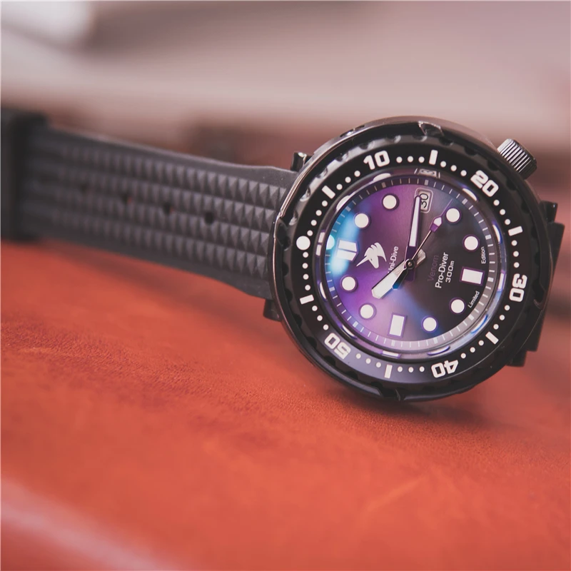 Proxima Design Luxury Men Watches Automatic Purple Watch Sapphire C3 Luminous Waterproof Business Sport Mechanical Wristwatc | Наручные