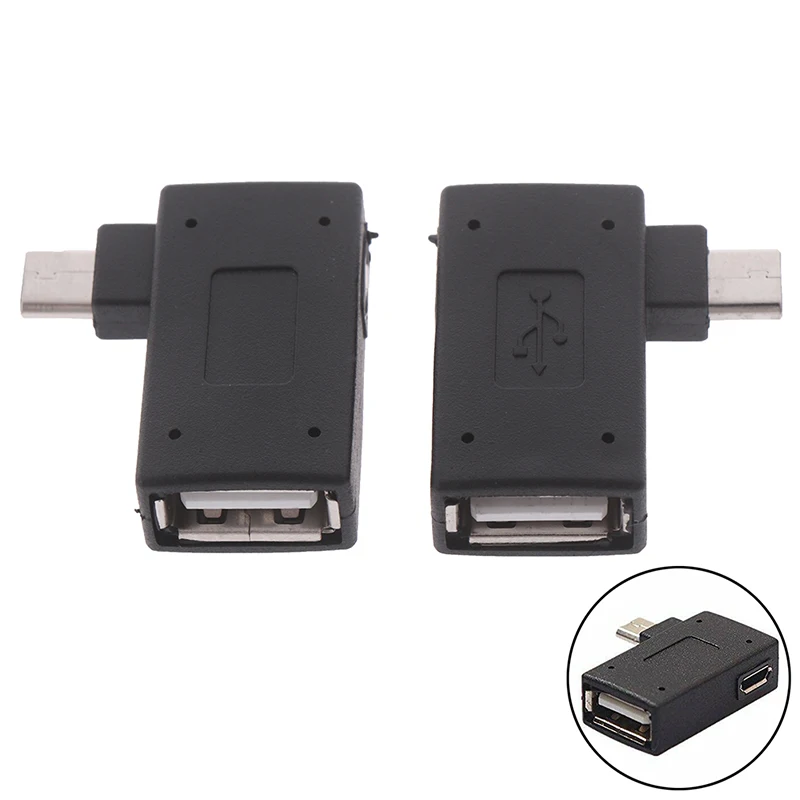 Micro Adapter USB 2.0 Female To Male Micro OTG Power Supply Port 90 Degree Right Angled USB OTG Adapters