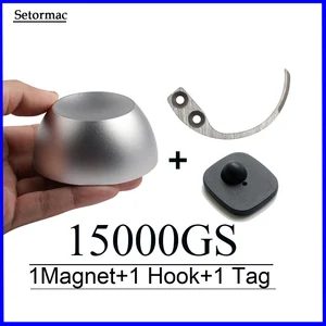 Магнитный съемник для гольфа, универсальный магнитный съемник для бирки 15000GS + 1 съемный крючок для ключа + 1 система сигнализации RF8.2Mhz EAS