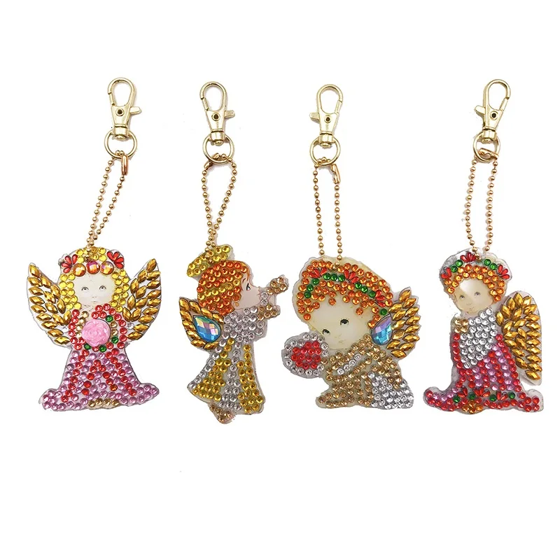 4Pcs 4/5 шт полностью своими руками особой формы алмазов картина брелок подарки вышивка Даймонд ремесло - Цвет: 4Pcs