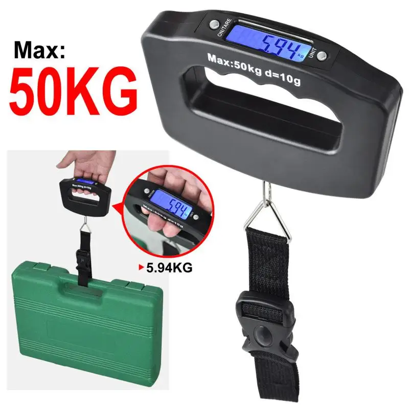 

40/50KG Portable Digital Scale Handheld BackLight Electronic Measuring Scales For Fishing Luggage Weighting Steelyard