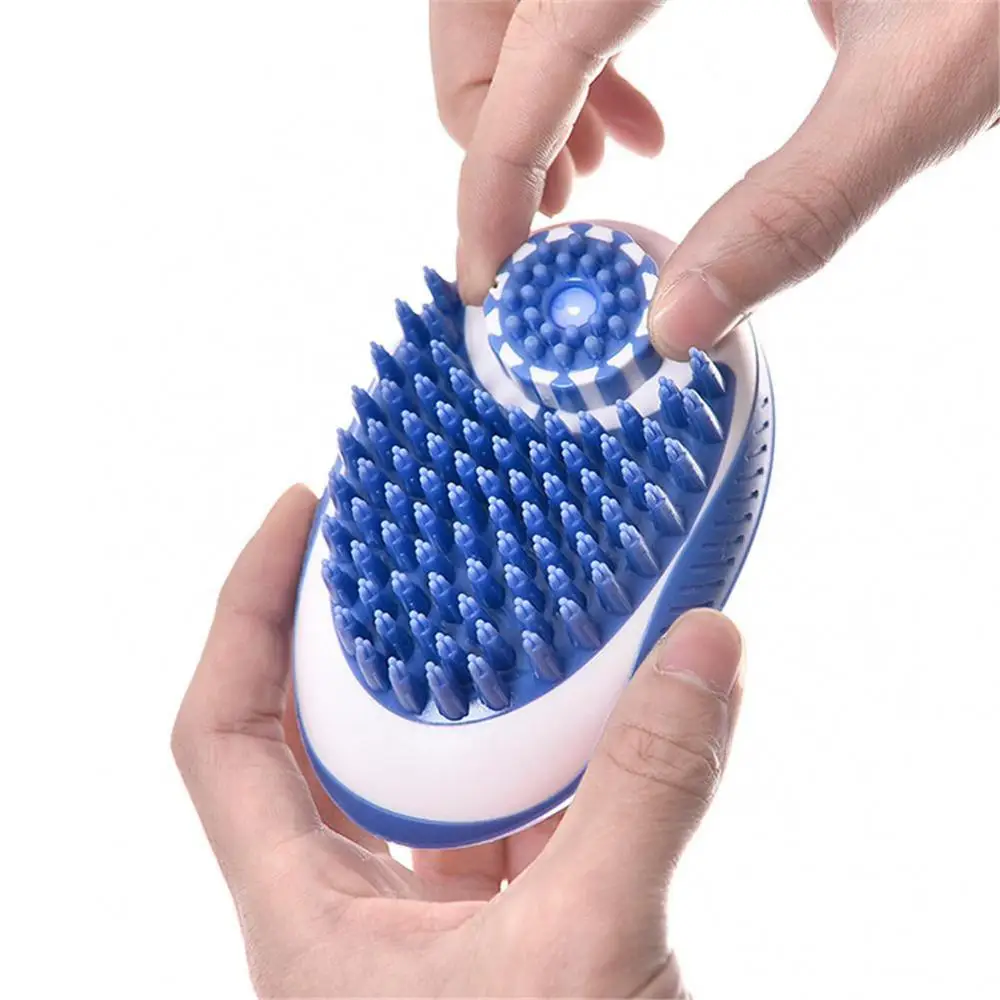 Pet Soft Silicone Multifunction Brush Cleaning Massage Dog Cat Shampoo Dispenser Scrubber |
