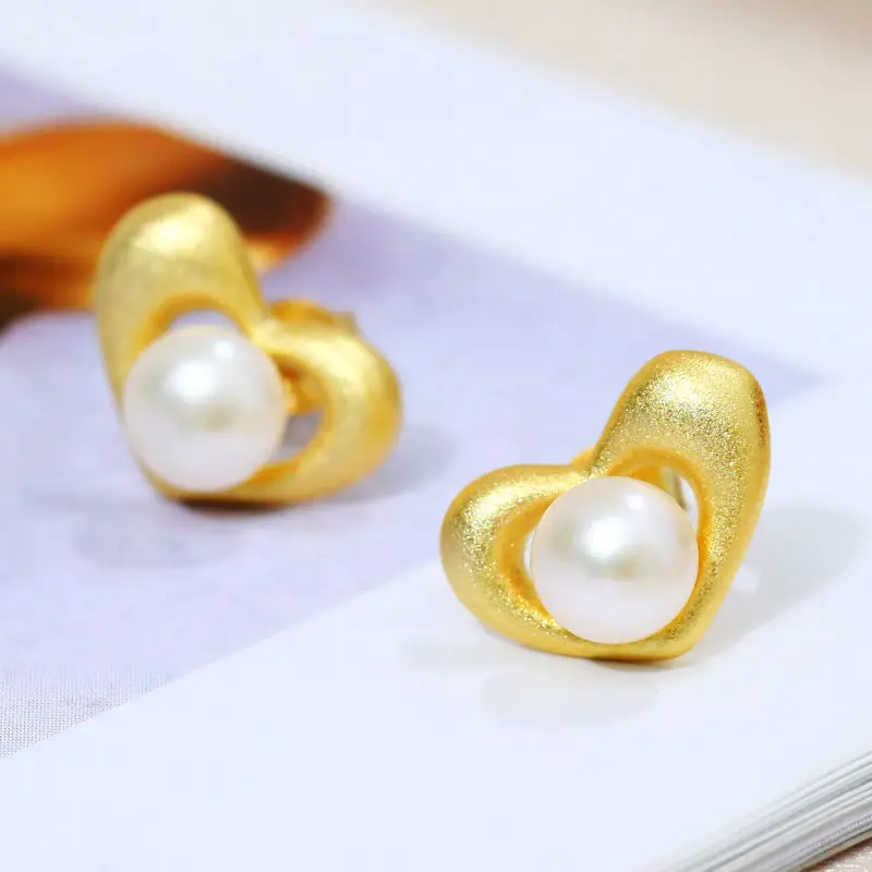 DMCEFP073 5 6 мм белые жемчужные серьги гвоздики в форме сердца 925 пробы серебряные для