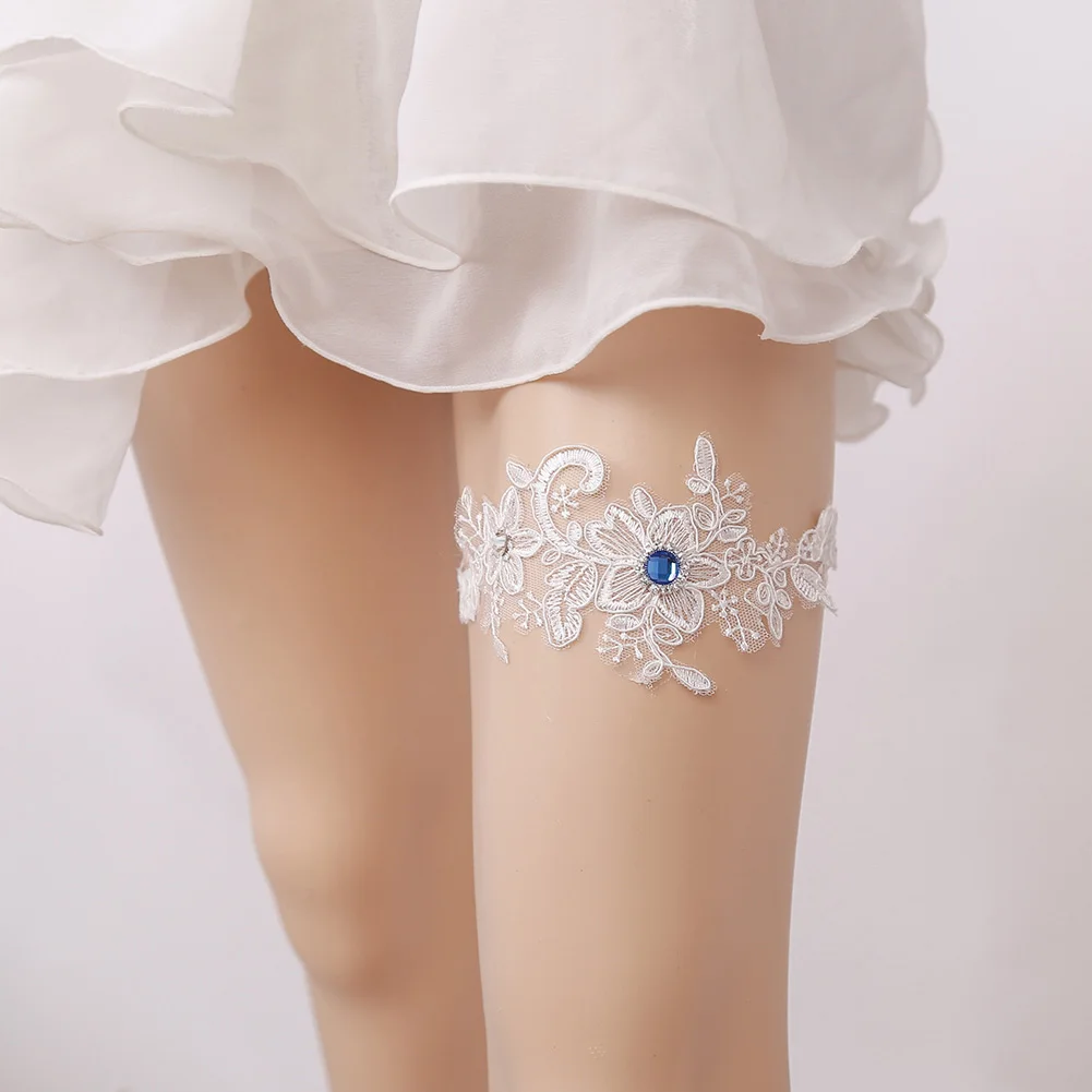 Женские свадебные подвязки с вышивкой удобные цветочным принтом на бедро