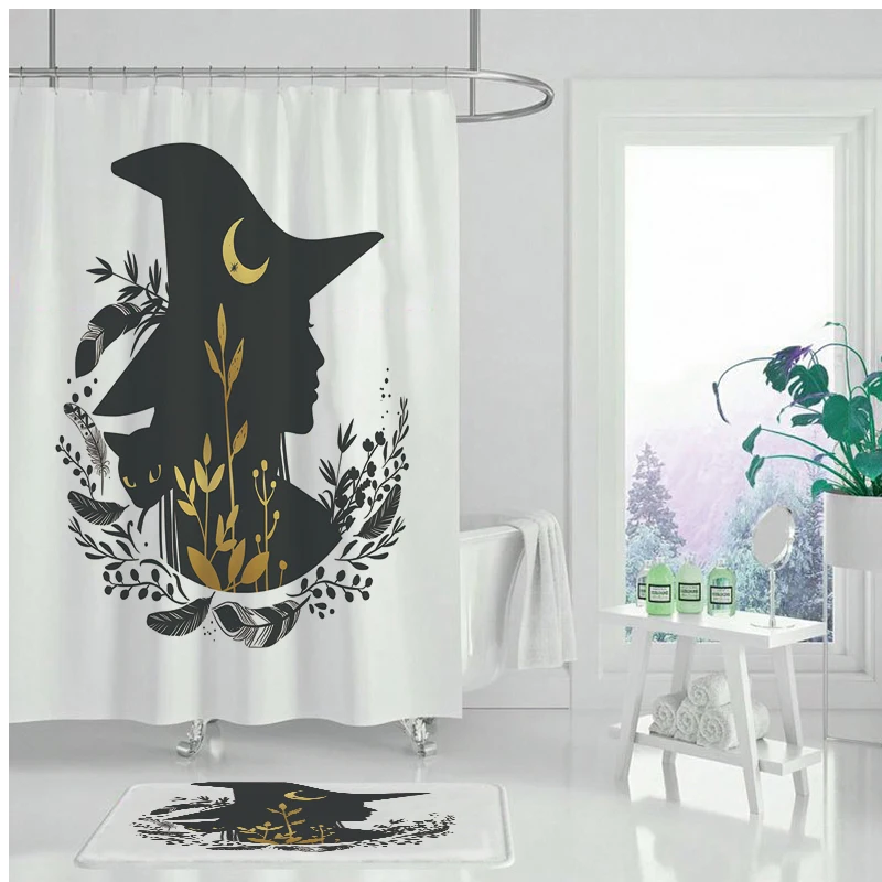 Водонепроницаемая занавеска для душа из ткани с абстрактным геометрическим