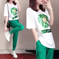 suit fat sister was thin suit female summer korean version loose plus fat xl shorts casual two piece harajuku style sports suit