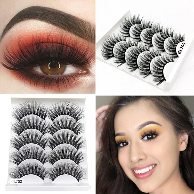 Объемные норковые накладные ресницы пушистые длинные Толстые вьющиеся для