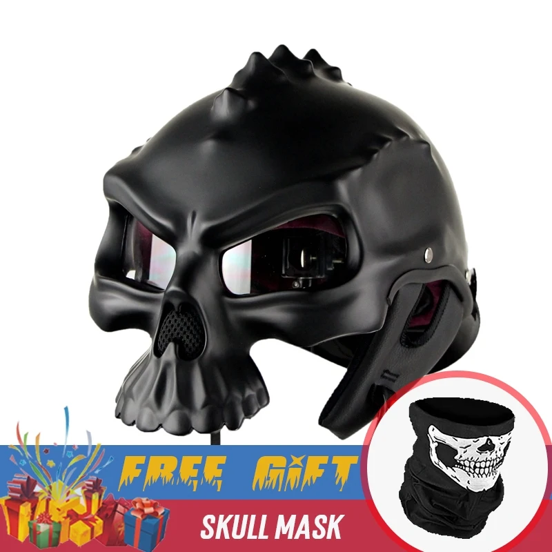 

NEW Open Face Helmet Skull Motorcycle Helmet Retro Motorbike Half Face racing Helmet Moto Helmets