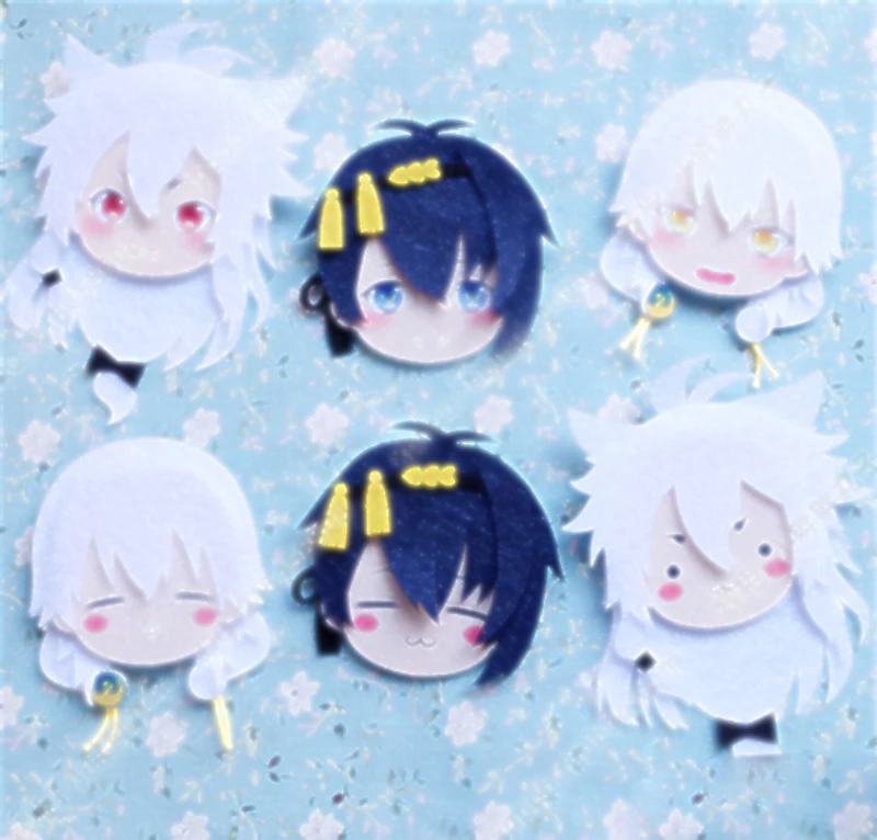 1 шт. милый мультфильм Touken Ranbu онлайн аниме Mikazuki Munechika значок косплея нетканый