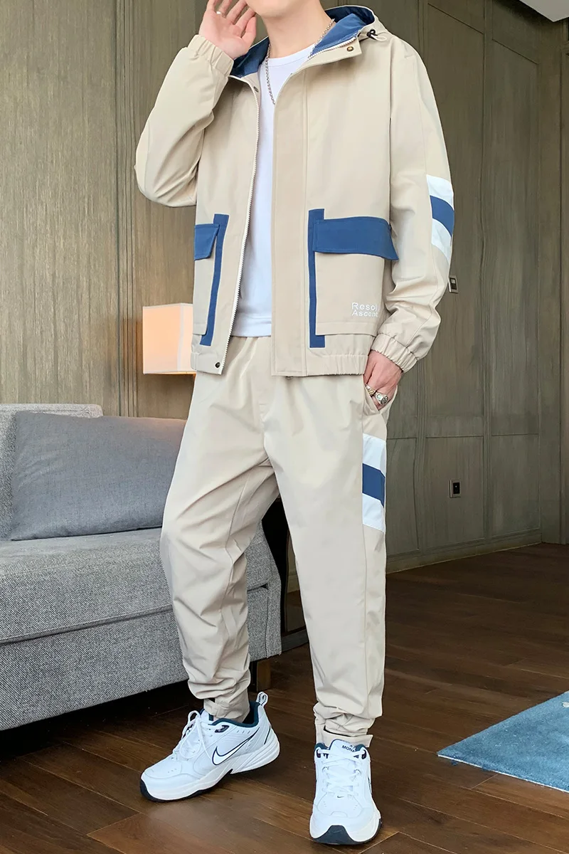 

Men's Sets Spring Autumn Jacket Pantsuit for Men Paired with Youth Jacket Trend Men Tracksuit