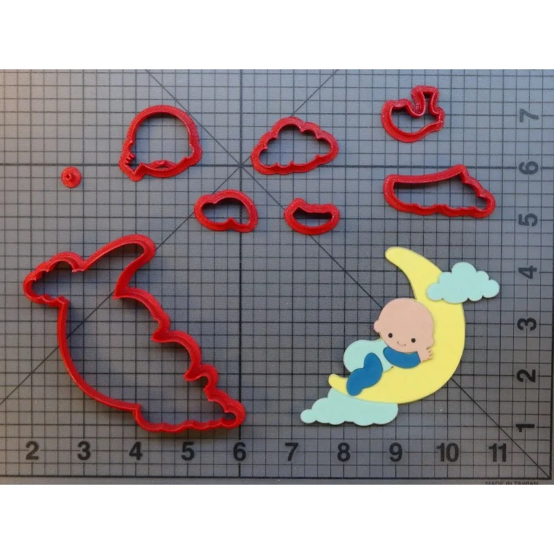 Облаками Луной и плач ребенка в Одеяло праздничный торт с фонданом украшения